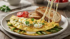 Omelett mit Spargel in 10 Minuten: ein leichtes Frühstück, das wirklich satt macht